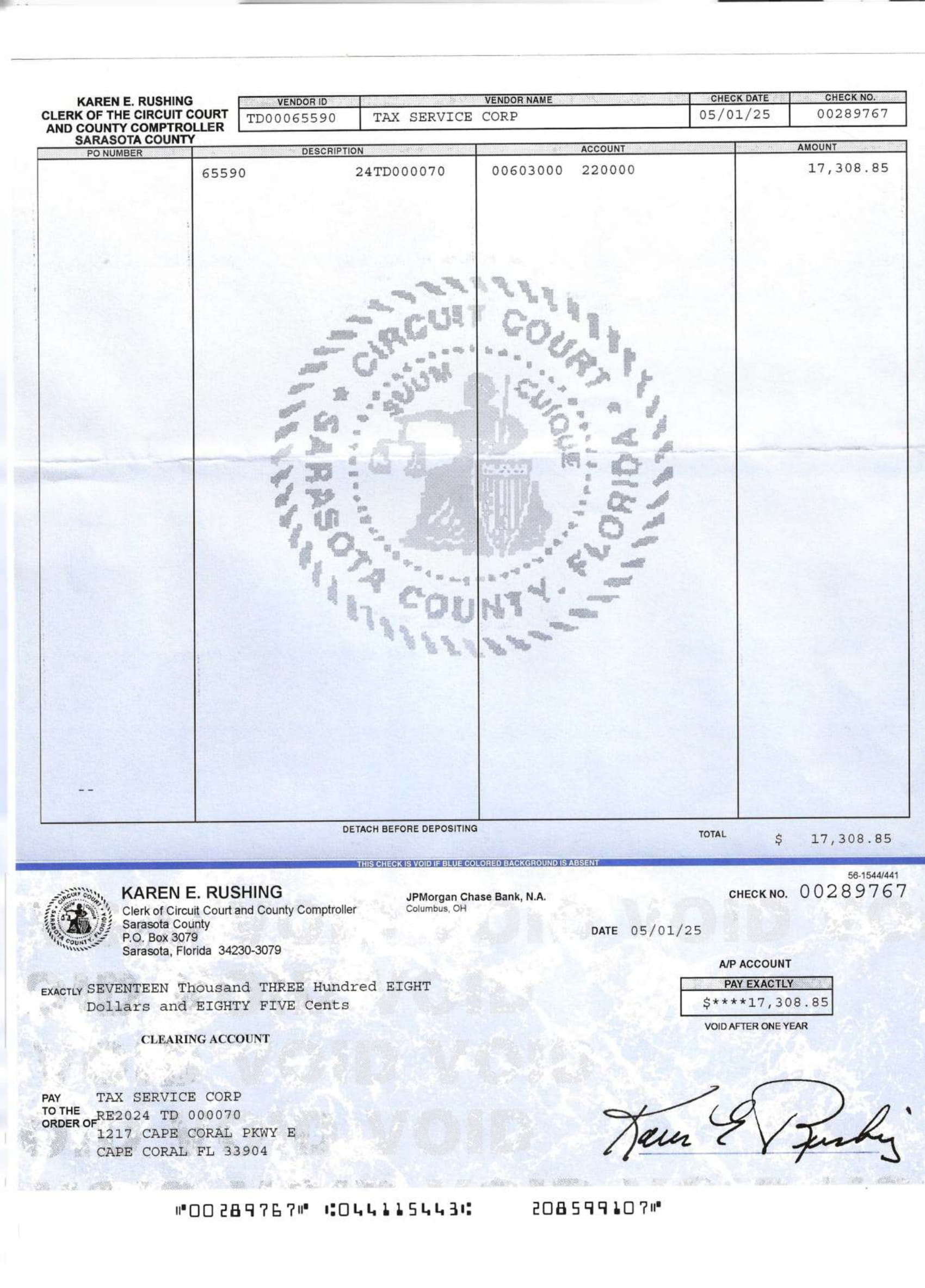 cheque one from the state