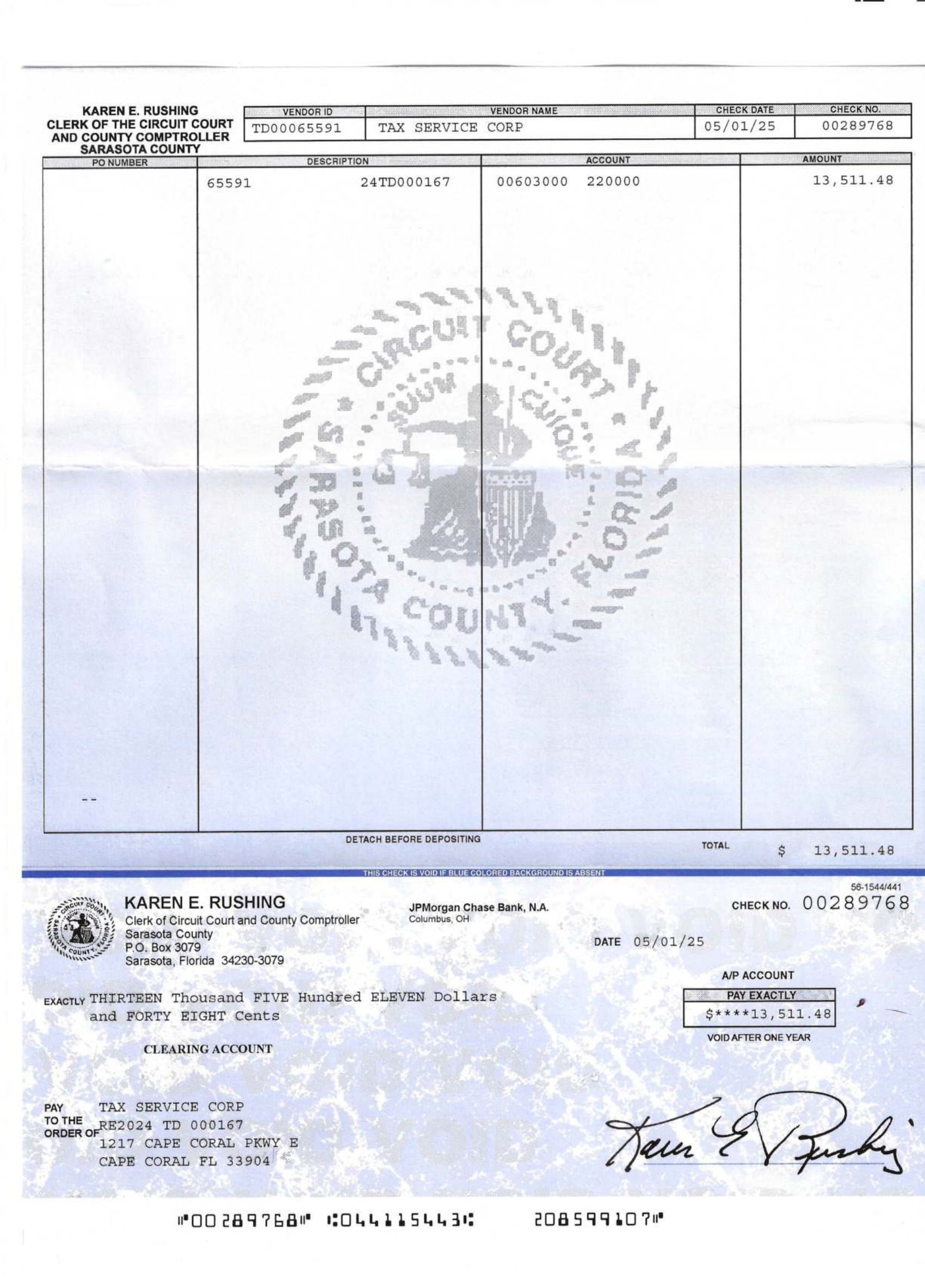 cheque two from the state